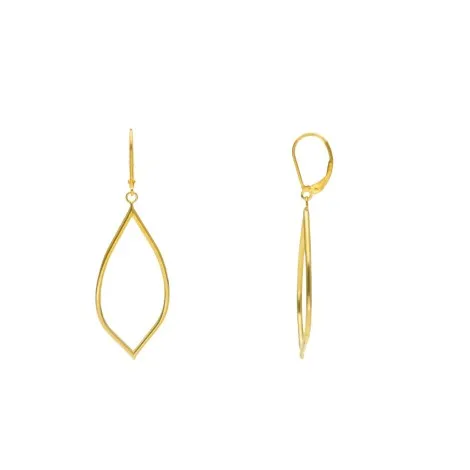 Orecchini Pendenti Ovali Ondulati Oro Giallo 18kt