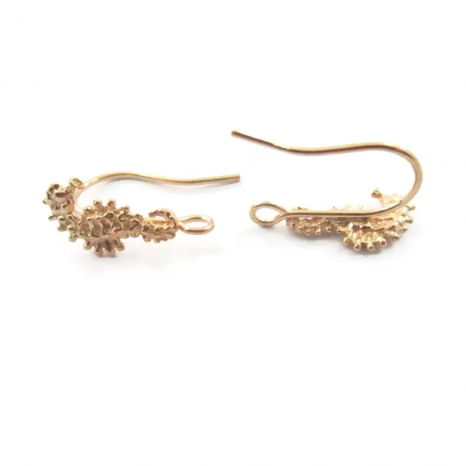 monachelle cavalluccio marino argento 925 dorata 19x9  mm 1 coppia