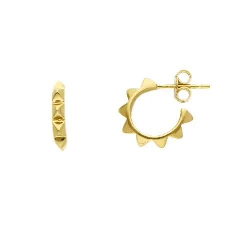 Orecchini Semi Cerchio Borchie Oro Giallo 9kt
