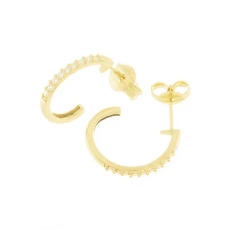 Orecchini Semi Cerchio Raggi Oro Giallo 9kt Zirconi Bianchi 9V/9PS52457
