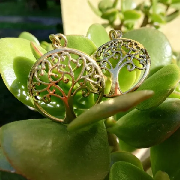 ORECCHINI etnici in ottone ALBERO DELLA VITA