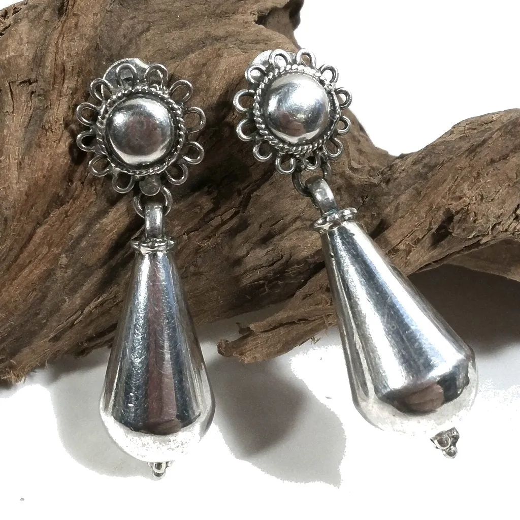 ORECCHINI etnici in argento 925 a forma di goccia | ORECCHINI da lobo