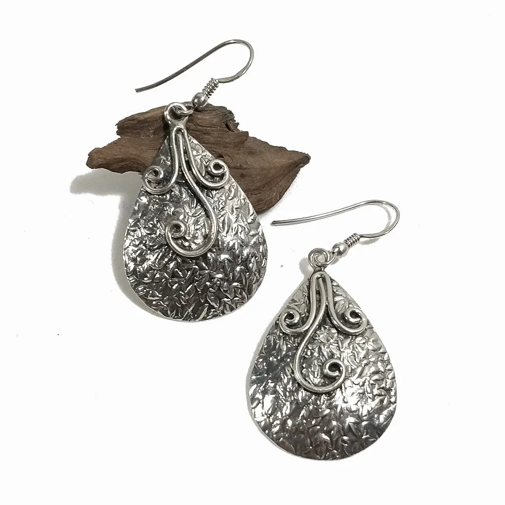 Orecchini etnici in argento 925 - GOCCIA TIBETANA