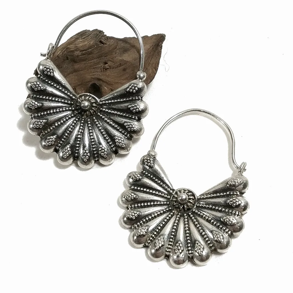 ORECCHINI in argento 925 coda di PAVONE | ORECCHINI argento