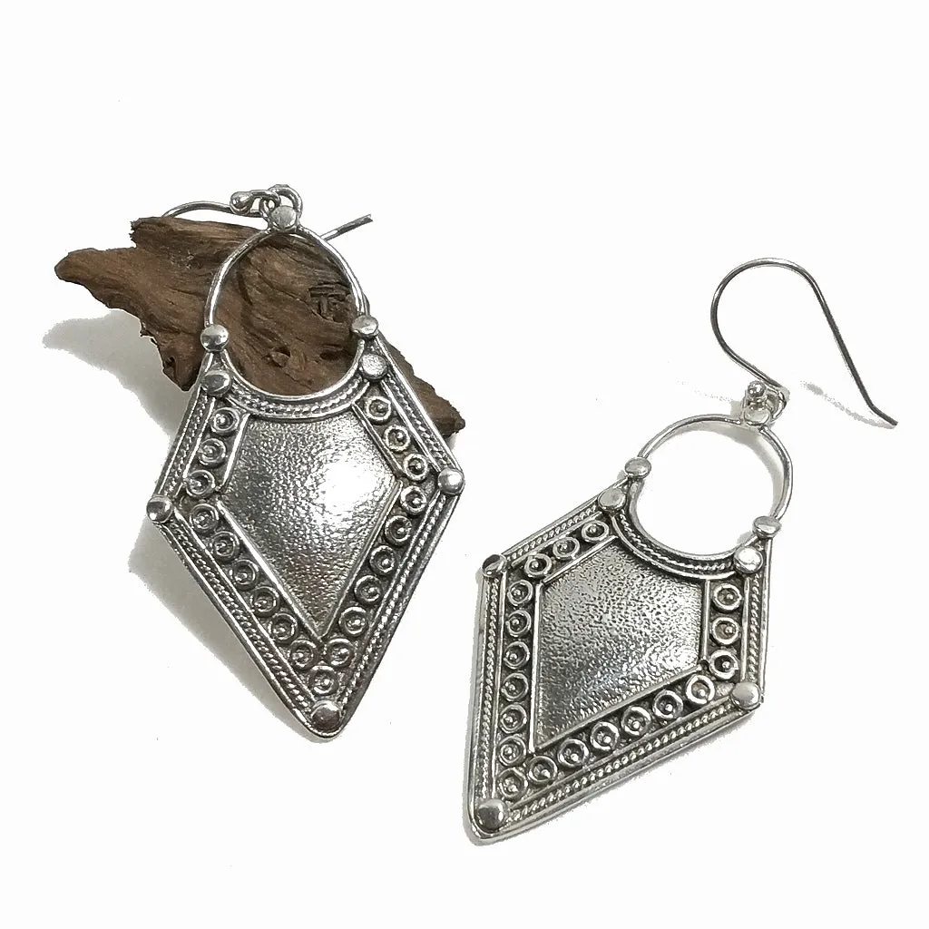 ORECCHINI in argento 925 a forma di rombo | ORECCHINI argento