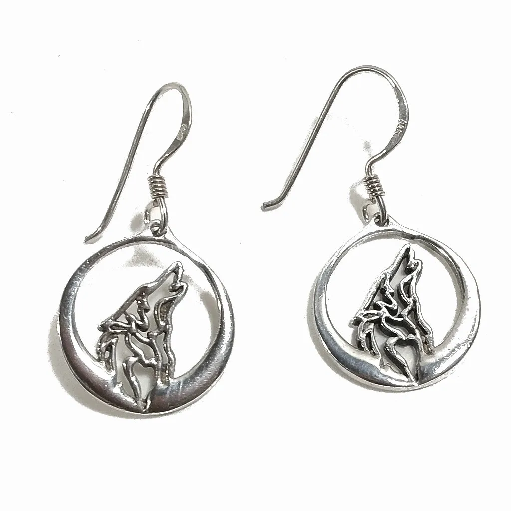 ORECCHINI in argento 925 Lupo ululante