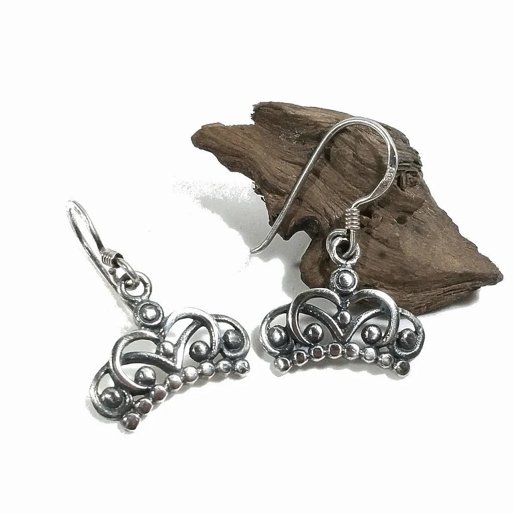 ORECCHINI con Corona in argento 925 pendente