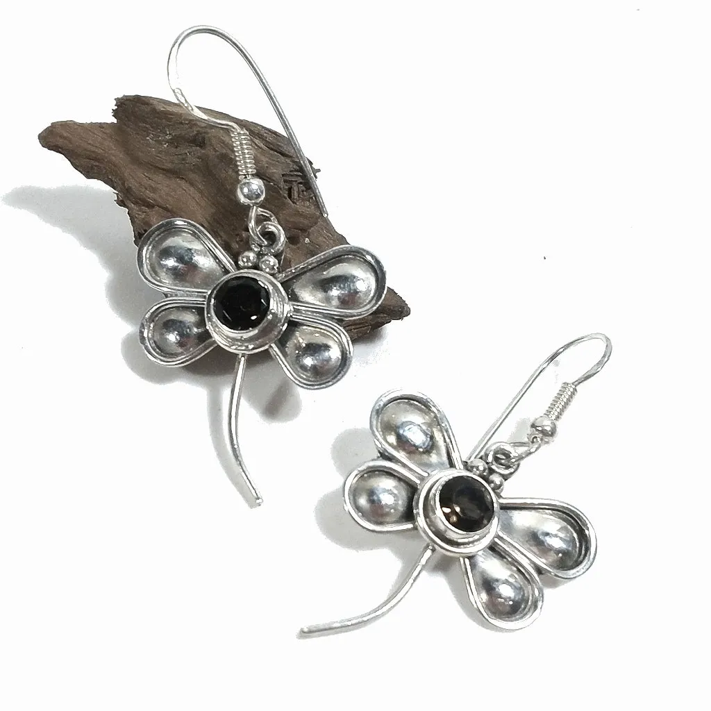 ORECCHINI etnici in argento 925 a forma di LIBELLULA | ORECCHINI in argento