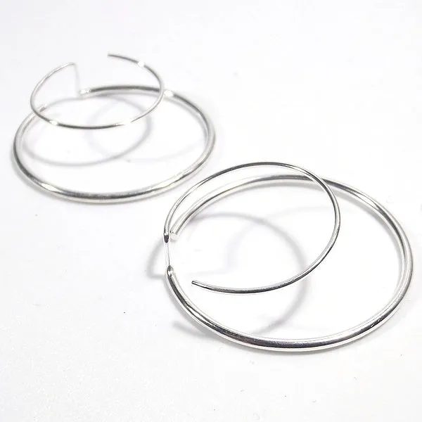 ORECCHINI DOUBLE cerchio da lobo argento