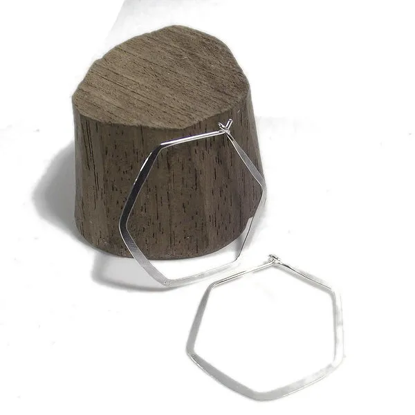 ORECCHINI EXAGON cerchio da lobo argento