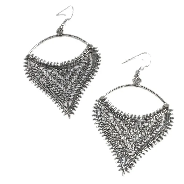 ORECCHINI a etnici BARSHA argento - Orecchini puntinati