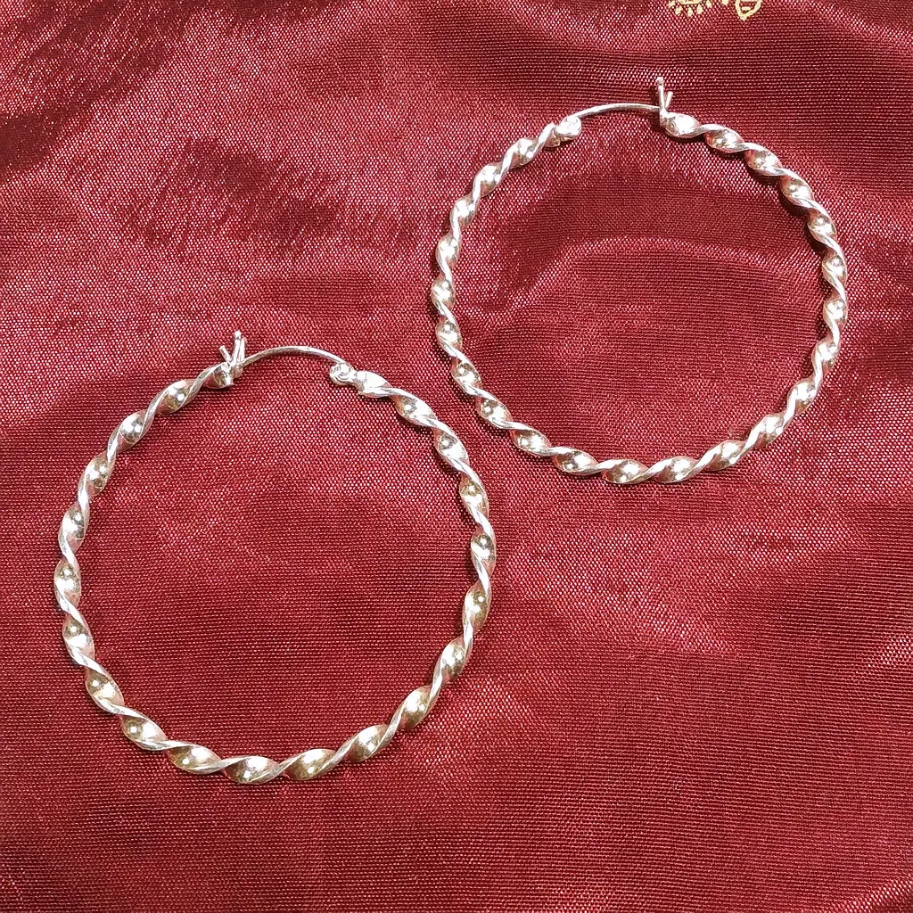 Coppia ORECCHINI cerchio argento MAGNA - donna spirale - Campanelle argento