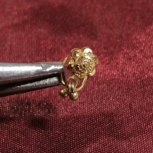 ORECCHINI da naso indiani oro KAVERI | con Spirale | ORO 18 ct | Piercing INDIA