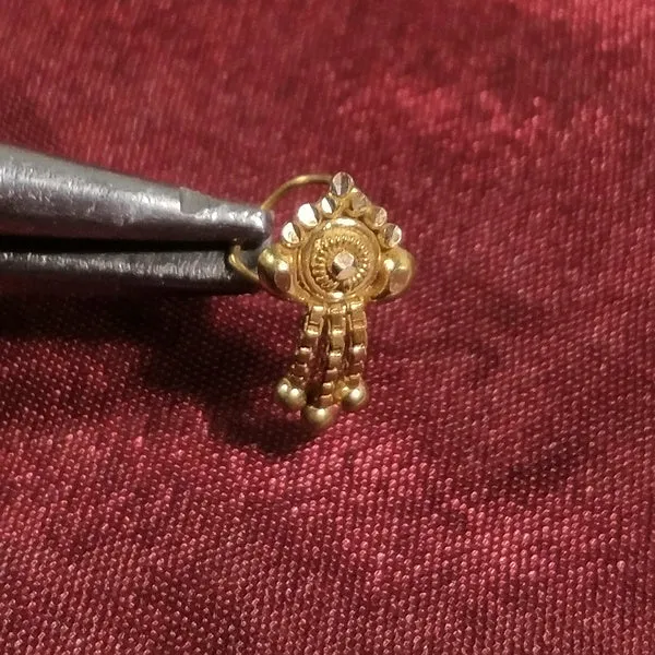 ORECCHINI da naso indiani oro KOLAVERI | con Spirale | ORO 18 ct | Piercing INDIA