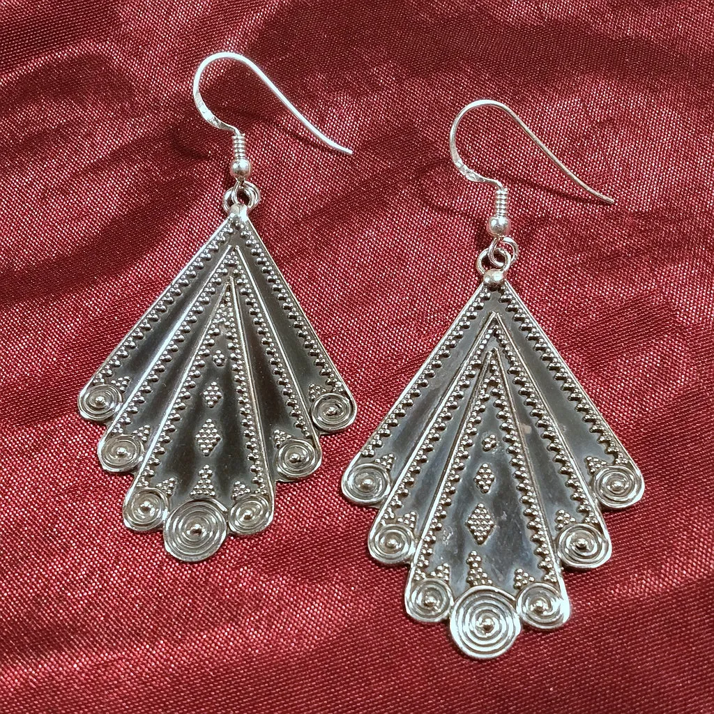 ORECCHINI etnici UTTAL argento - Orecchini puntinati