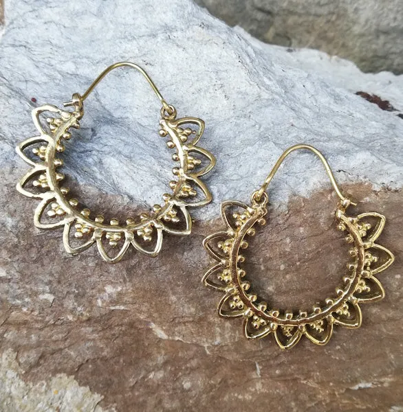 Orecchini etnici in ottone - RAJANI