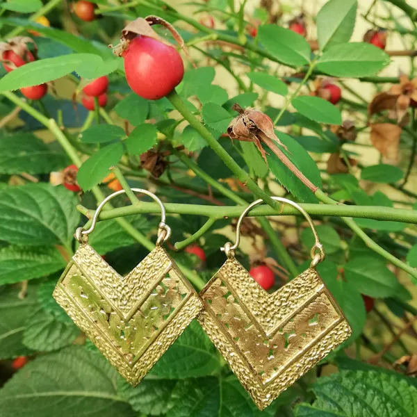 Orecchini etnici in ottone - RINA