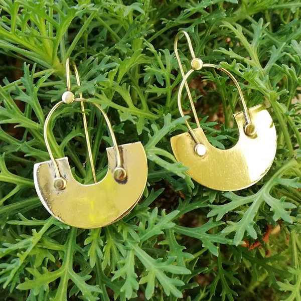 ORECCHINI etnici SAHANA in ottone senza pietra | ORECCHINI etnici in ottone | ilmondodiwit.com