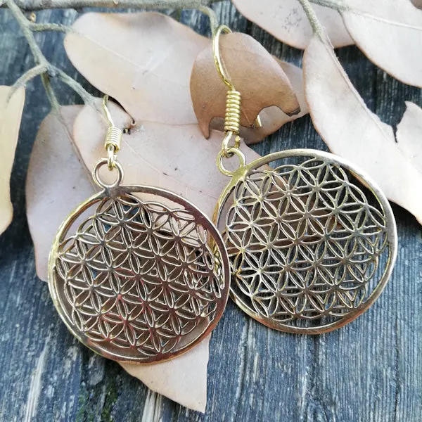 ORECCHINI etnici TRAYI in ottone senza pietra