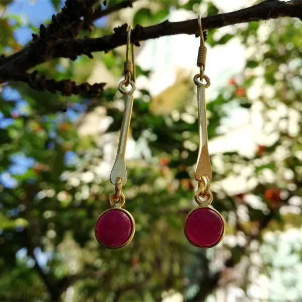 ORECCHINI etnici VASUDHA in ottone con pietra