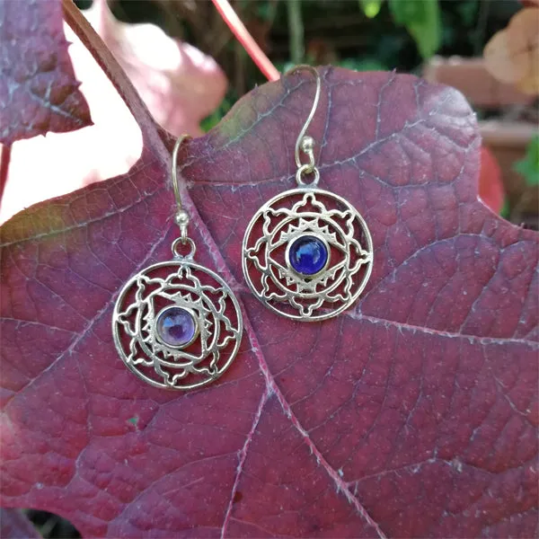 ORECCHINI etnici VILINA in ottone con pietra