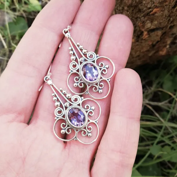 ORECCHINI LATA in argento 925 con pietra | Orecchini argento con AMETISTA