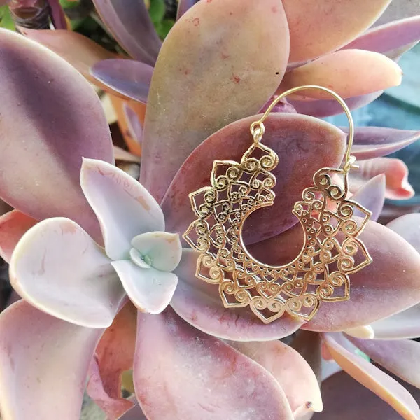 ORECCHINI etnici ARYA in ottone senza pietra