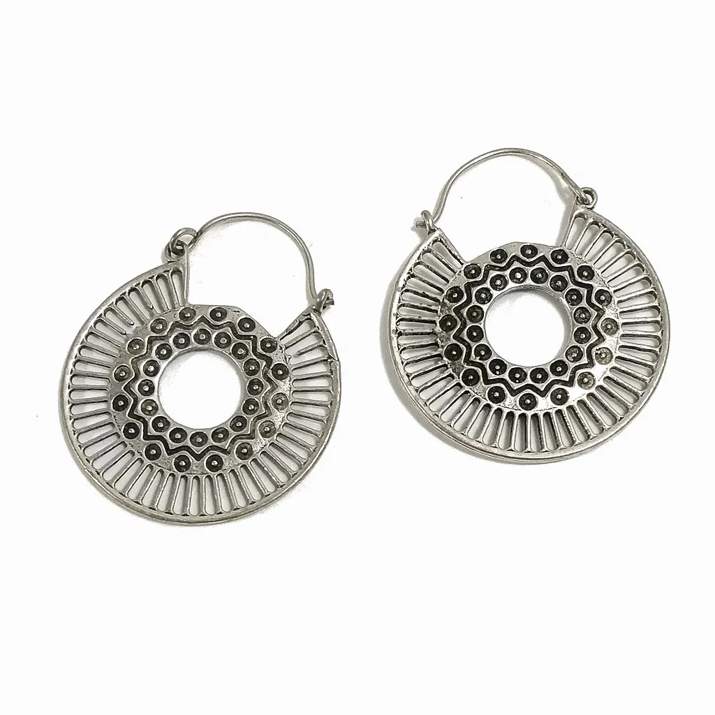 ORECCHINI ETNICI Ottone lucido Orecchini artigianale | Cerchio KAREN