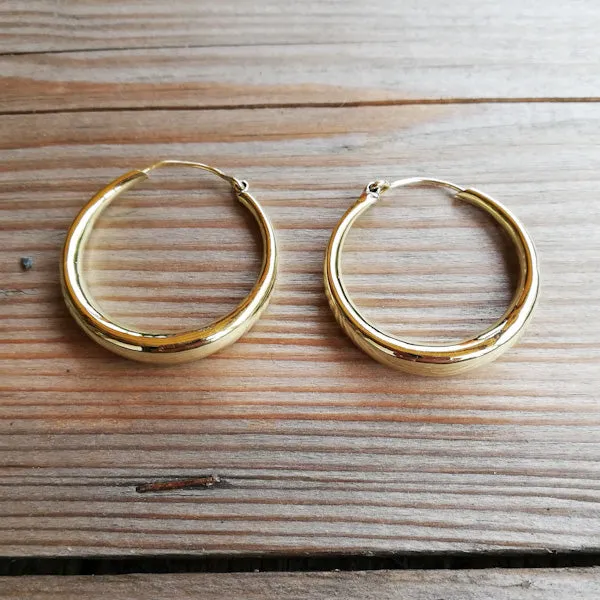 ORECCHINI in ottone lucido a cerchio - SACI