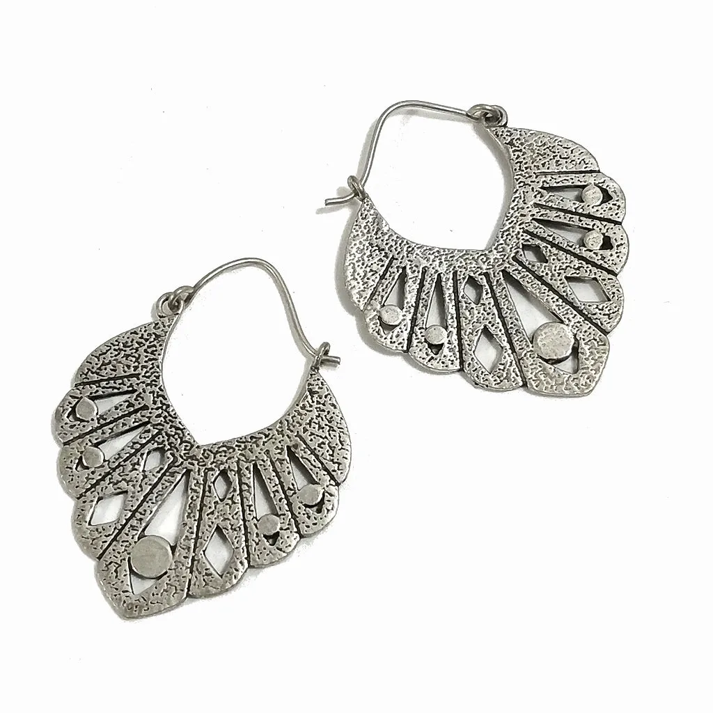 ORECCHINI ETNICI Ottone lucido Orecchini artigianale | Cerchio ANATOLIA