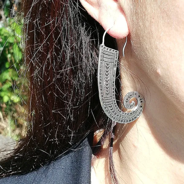 ORECCHINI ETNICI Ottone lucido Orecchini artigianale |  KAREN