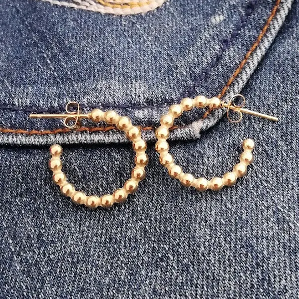 ORECCHINI RICHARD orecchini in acciaio dorato 316 L Chirurgico