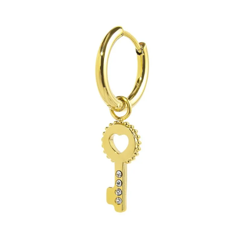 Orecchino Marlù donna Cerchio con chiave pendente e cristalli