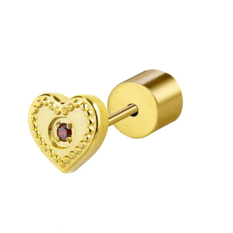 Orecchino Marlù donna Cuore con cristallo rosso