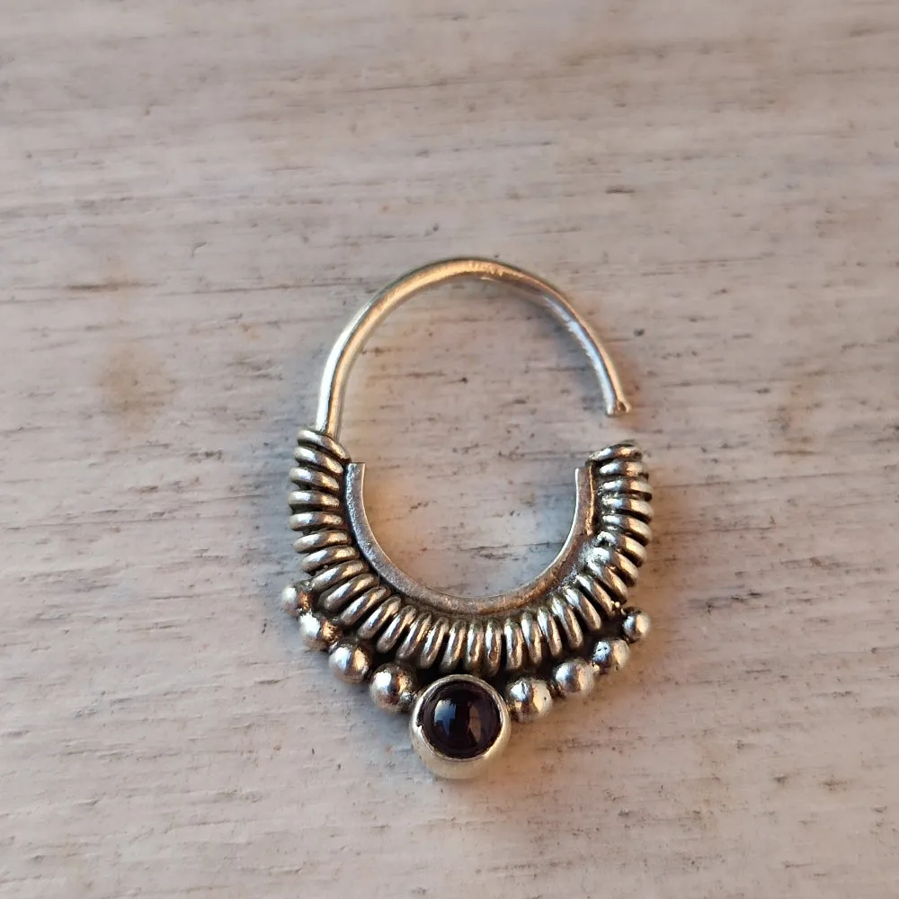 925 Silver Septum Earring with Stone - NELLIE
