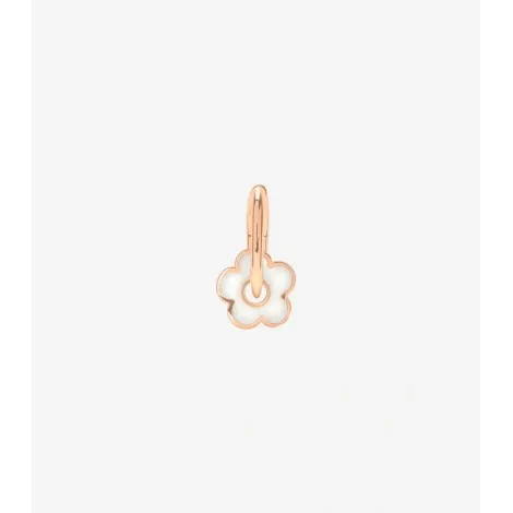 Orecchino Singolo Pendente Fiore Dodo Nature Oro Rosa 9kt Smalto Madreperla
