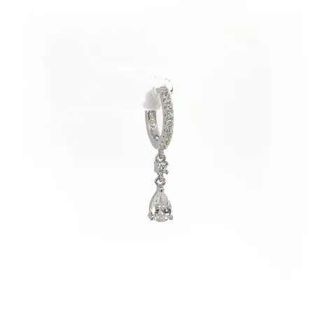Orecchino Singolo Pendente Goccia Argento 925 Zirconi