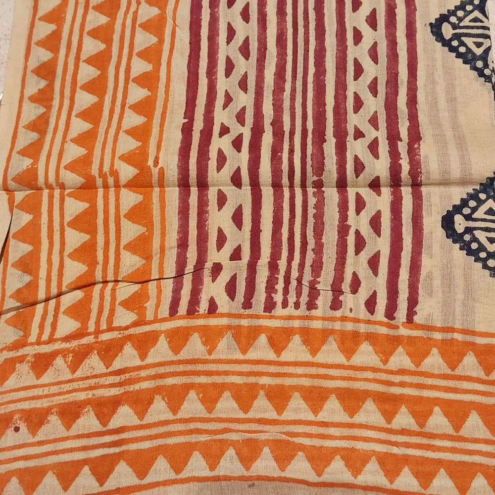 Pareo - Ethnic Sarong in 100% handmade cotton - ORANGE