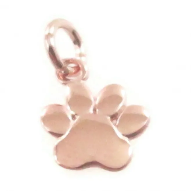 Charms ciondolo impronta 10x9 mm argento 925 placcato oro rosa 11x10 mm 1 pz