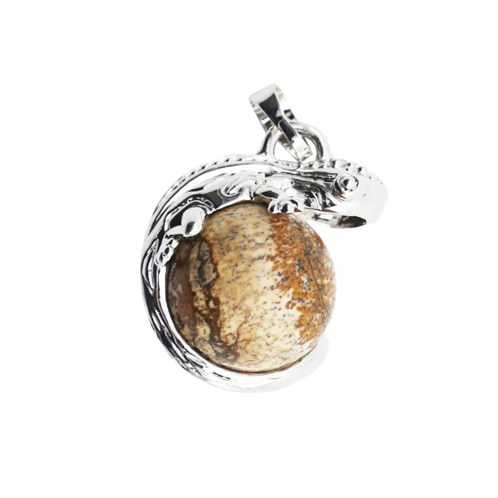 Pendente in Diaspro Paesaggio – Lucertola