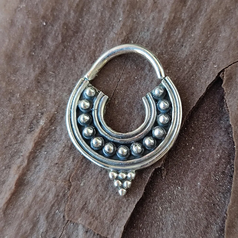 925 silver burnished septum earrings - ALAMPUR