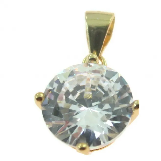 punto luce nudo argento 925 placcato oro giallo zircone bianco di 10 mm 1 pz