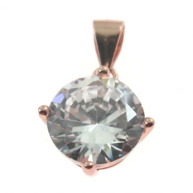 punto luce nudo argento 925 placcato oro rosa zircone bianco di 10 mm 1 pz