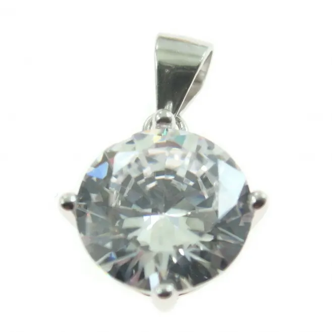 punto luce nudo argento 925 rodiato zircone bianco di 10 mm 1 pz