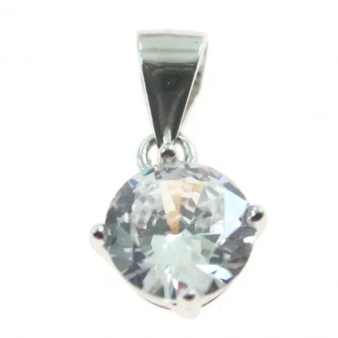 Punto luce  argento 925 rodiato zircone bianco di 7 mm 1 pz