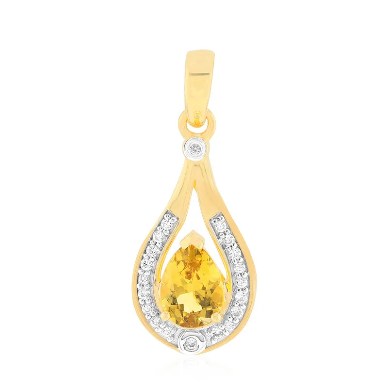 Ciondolo in oro con Berillo Dorato Australiano