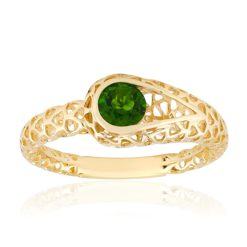 Anello in oro con Diopside Russo (Ornaments by de Melo)