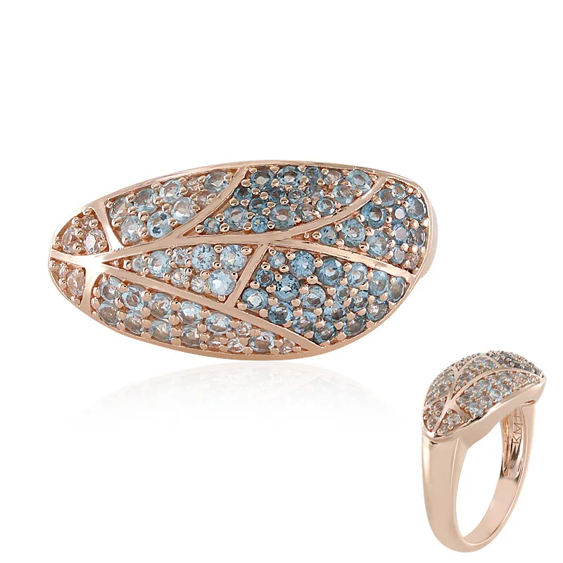 Anello in argento con Topazio Blu Londra (KM by Juwelo)