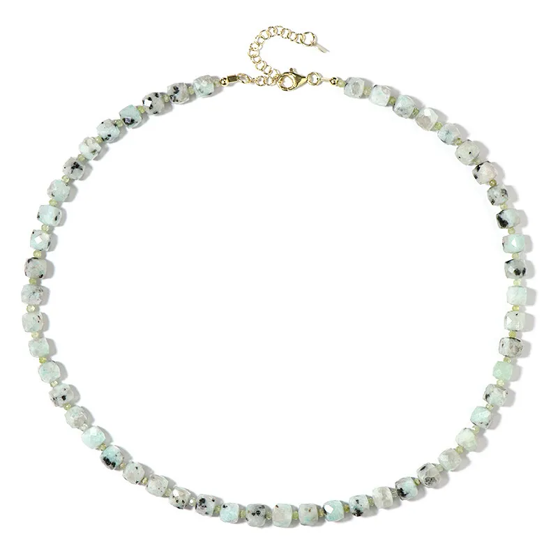 Collana in argento con Diaspro Kiwi