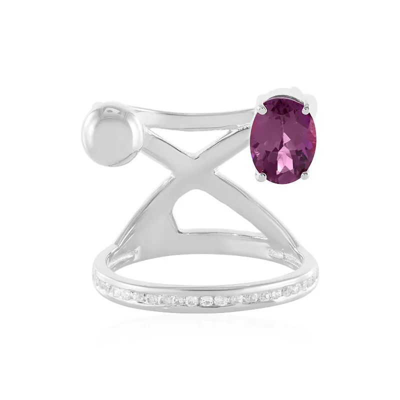 Anello in argento con Granato Magenta (de Melo)